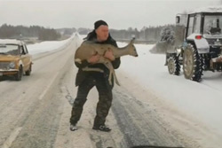 На трассе Могилев-Бобруйск тракторист спас косулю (видео)
