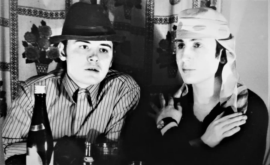 Вася и Женя во время съемок фотокомикса о гангстерах, 1973 год.