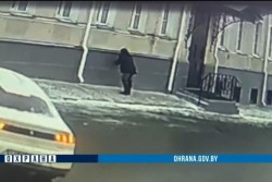 В Могилеве на безлюдной улице женщина упала в эпилептическом припадке – по камерам увидел милиционер и помог. Видео