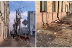 В центре Могилева с крыши школы свалилась штукатурка с кирпичами: никто не пострадал. Но ремонт будет
