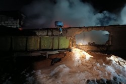 В Осиповичском районе вечером 19 февраля практически дотла сгорела пилорама
