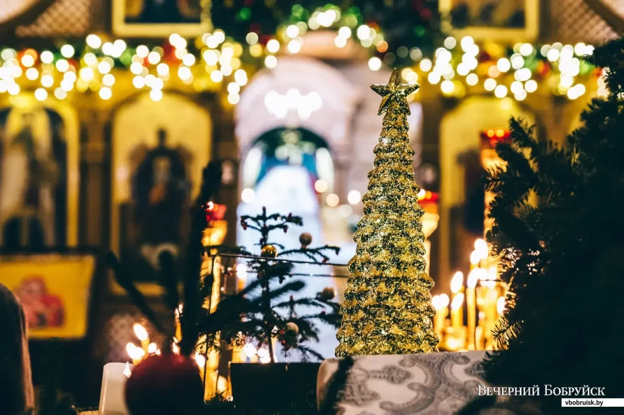 Храм Святого пророка Илии на Луковой горе в Бобруйске. 6-7 января 2024 года. Рождество Христово.